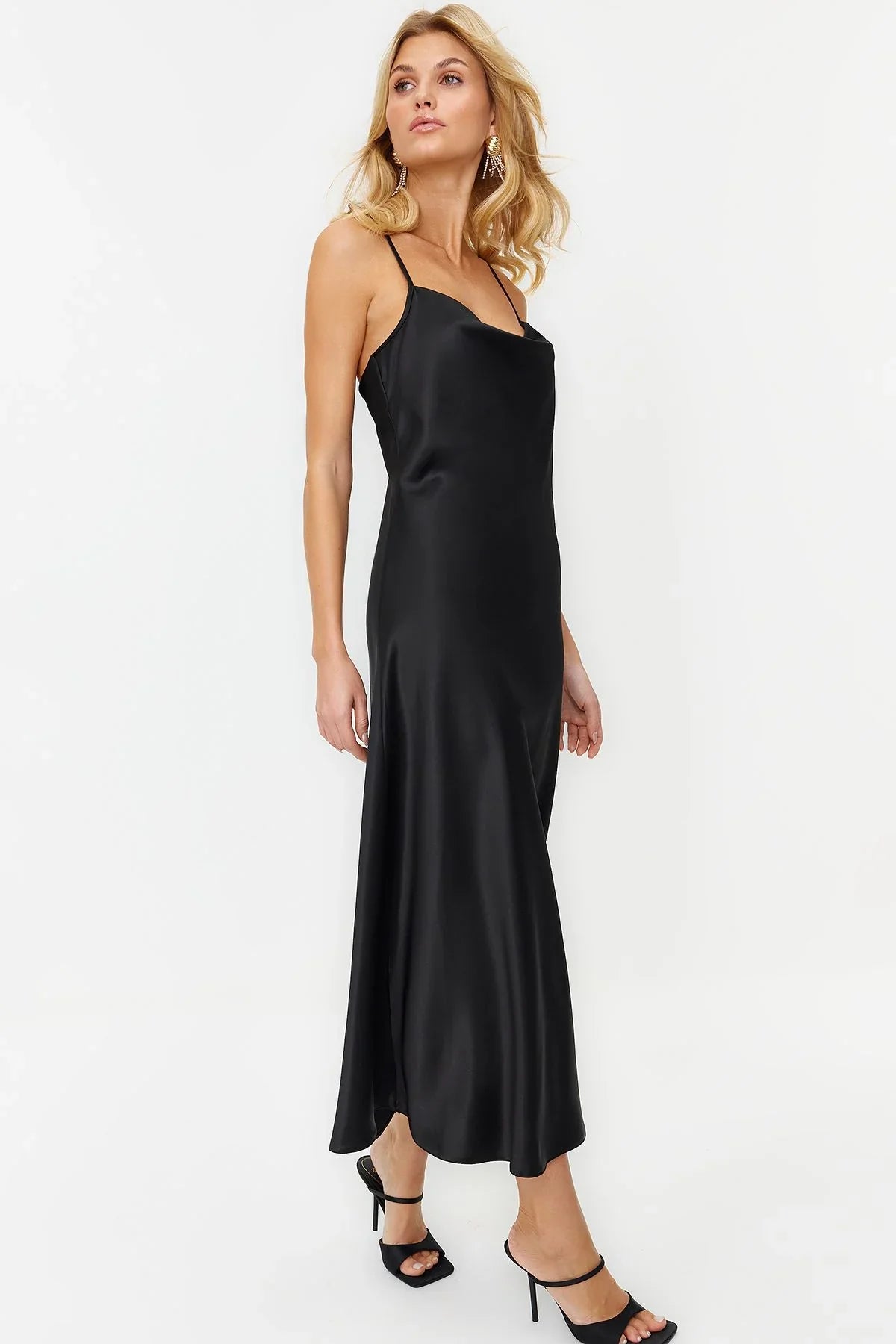 BLACK SILK SEAMLESS BODYCON