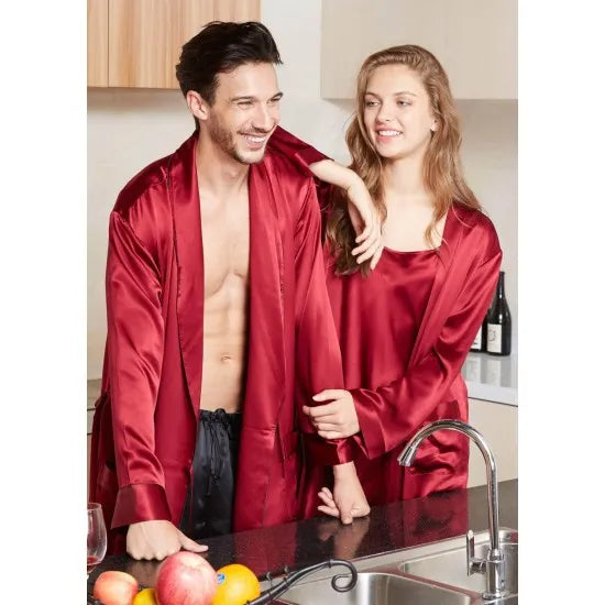 Multi Colors Luxury Silk Couple Robes Rid