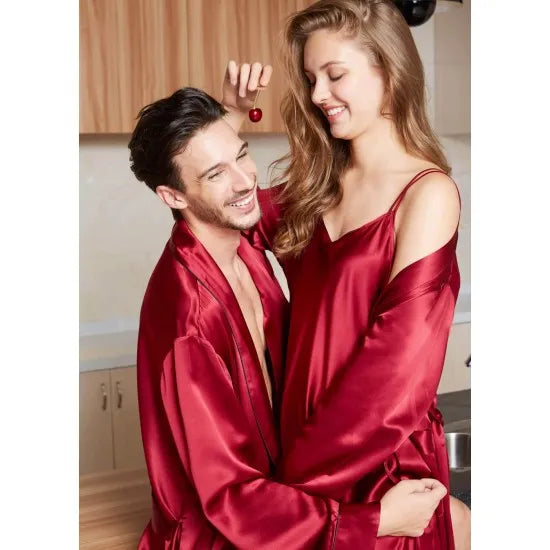 Multi Colors Luxury Silk Couple Robes Rid