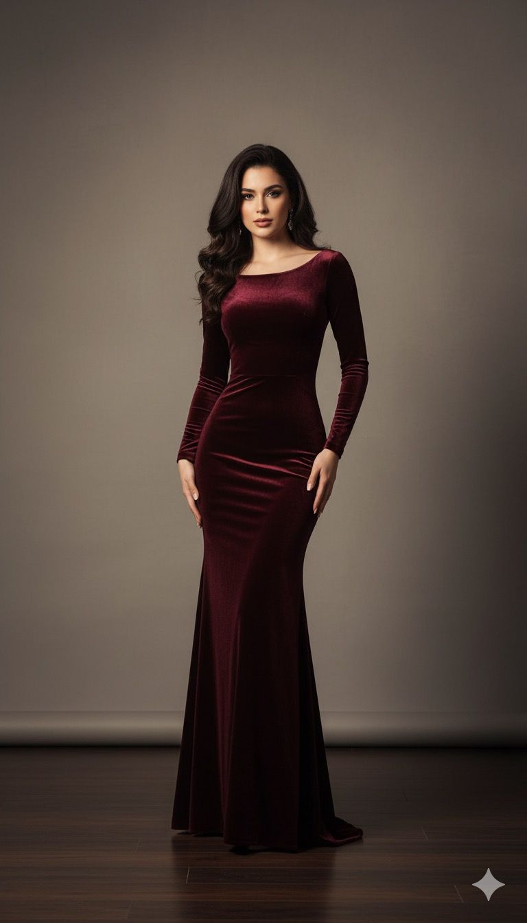 Maroon Velvet Bodycon
